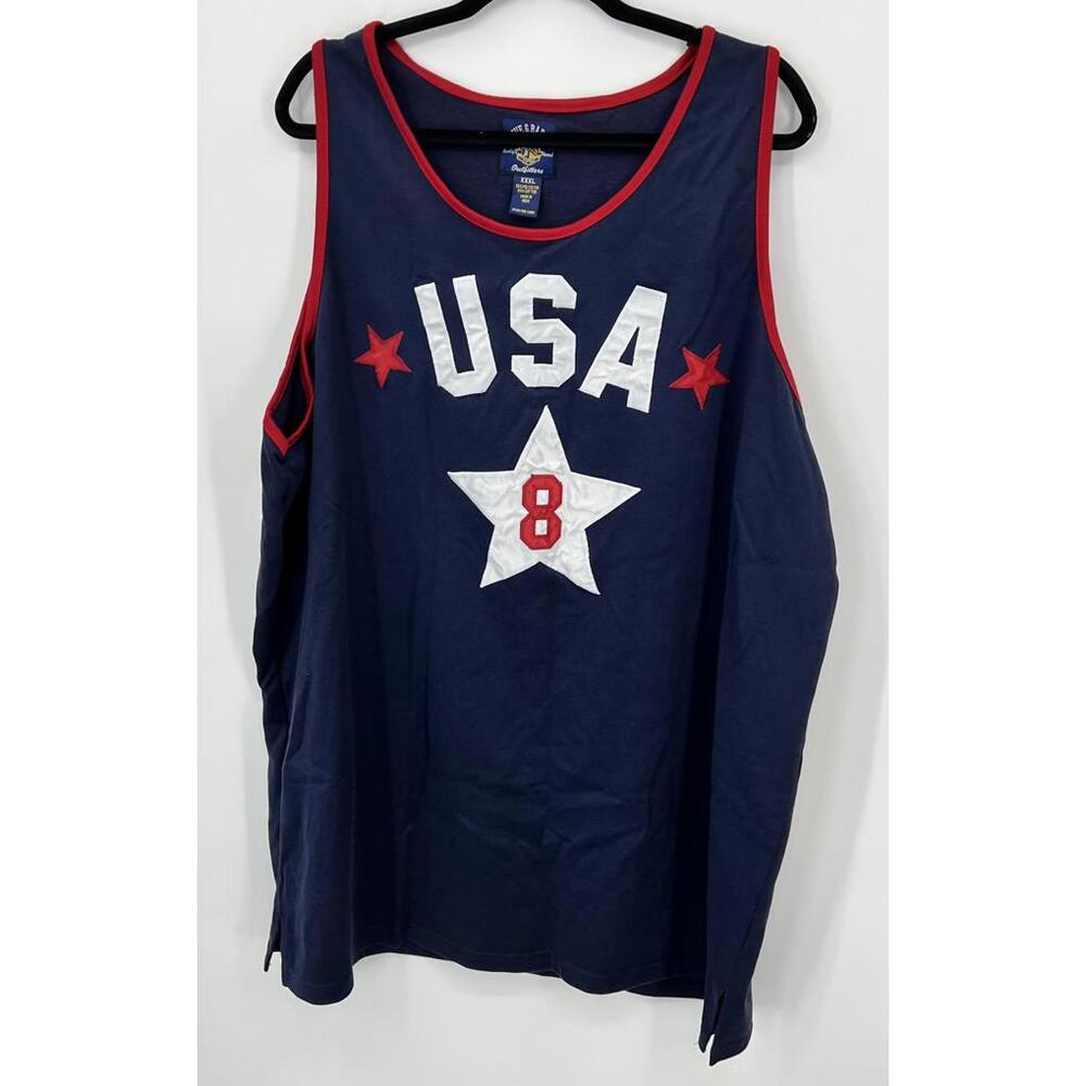 USA Star Applique Sleeveless Tank Top XXXL Cotton Blend Steve &‎ Barry's